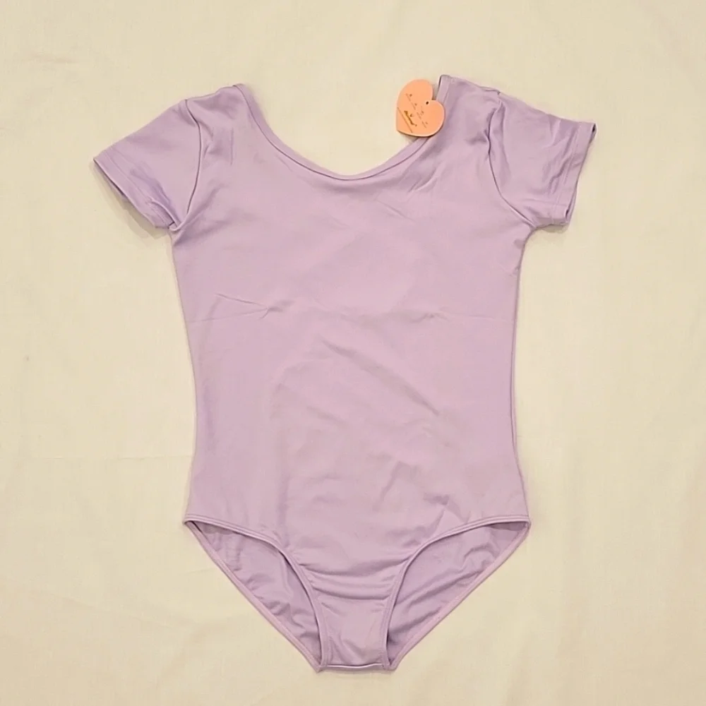 MdnMd Dance Gymnastic Leotard short Sleeve crisscross back size XL